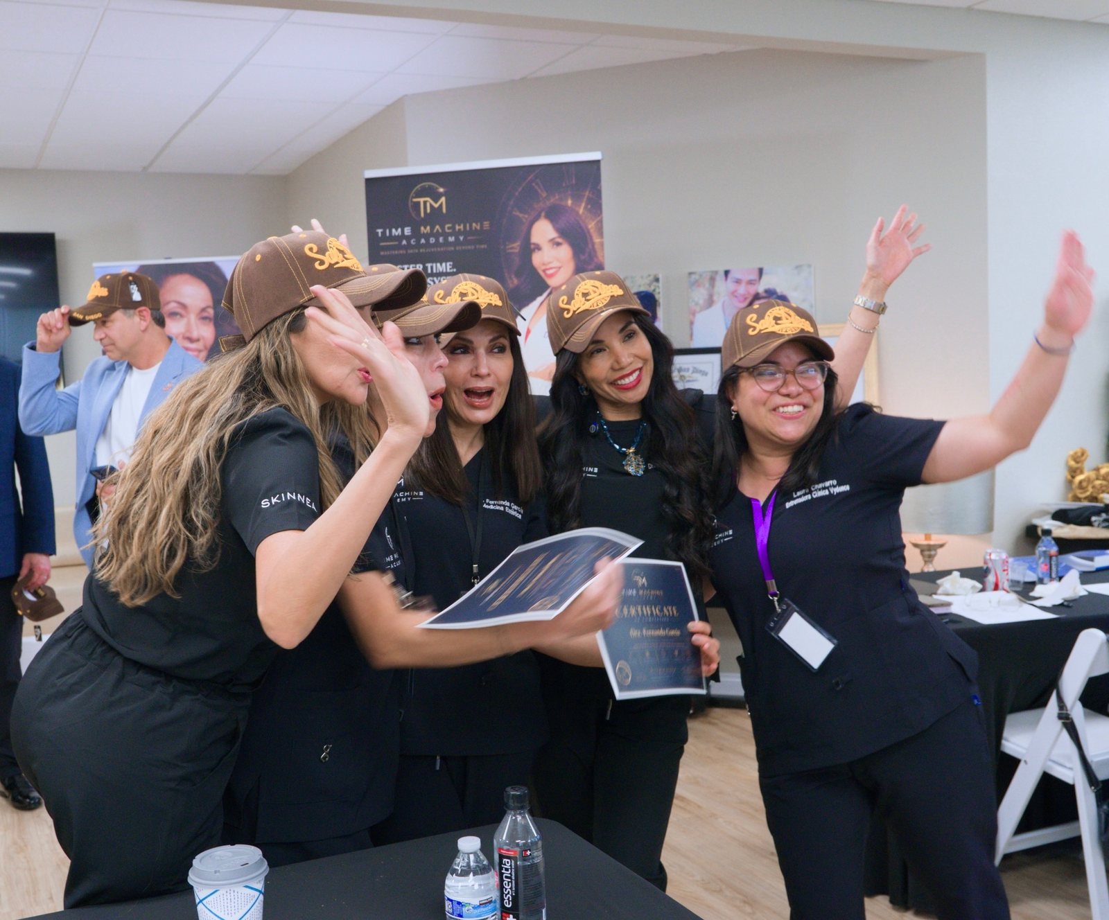 Attendees celebrating certification